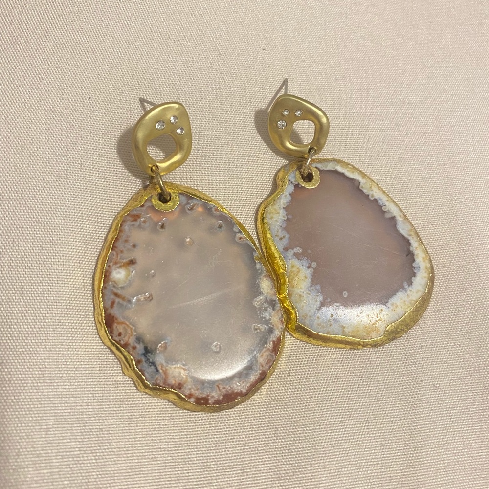 Gold Stone earrings